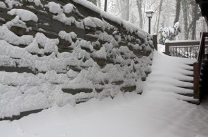You know it's a blizzard when the stairs lose their definition.